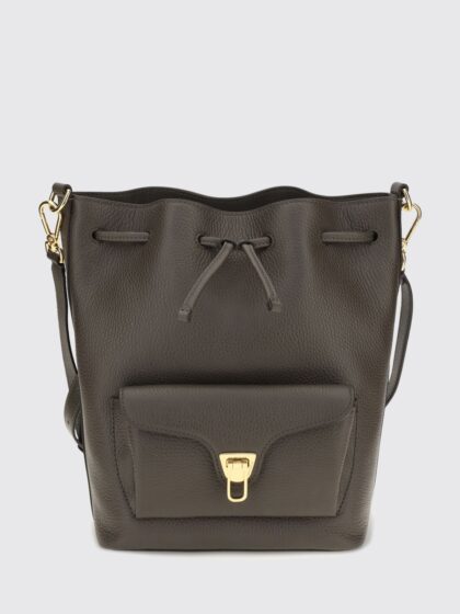 COCCINELLE Beat Generation Leather Bucket Bag with Adjustable Shoulder Strap