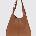 COCCINELLE C-Easy Flared Tumbled Leather Shoulder Bag with Double Handle