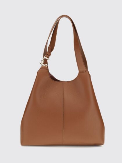 COCCINELLE C-Easy Flared Tumbled Leather Shoulder Bag with Double Handle