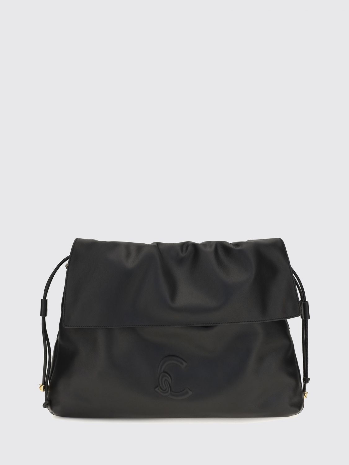 COCCINELLE Lidia Smooth Leather Shoulder Bag with Drawstring Closure and Removable Handle