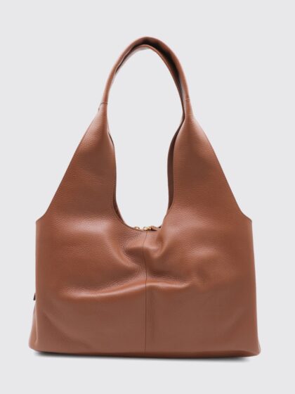 COCCINELLE Nell Pebbled Leather Shoulder Bag with Double Handle and Zip Closure
