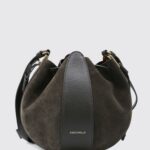 COCCINELLE Small Suede Bucket Bag with Drawstring Closure