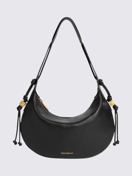 COCCINELLE Thess Grained Leather Shoulder Bag with Zip Closure