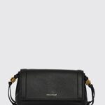 COCCINELLE Thess Mini Crossbody Bag in Black Pebbled Leather
