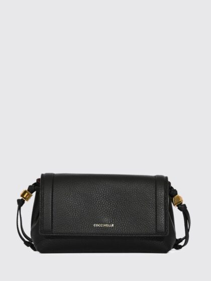 COCCINELLE Thess Mini Crossbody Bag in Black Pebbled Leather