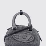 DIESEL 1DR Dome Mini Bag in Monogram Lurex with Crystals