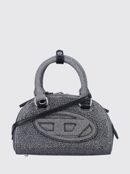 DIESEL 1DR Dome Mini Bag in Monogram Lurex with Crystals