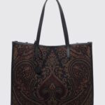 ETRO Paisley Cotton Canvas Tote Bag with Double Handles and Pegaso Logo