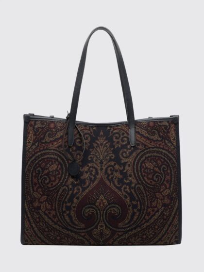 ETRO Paisley Cotton Canvas Tote Bag with Double Handles and Pegaso Logo