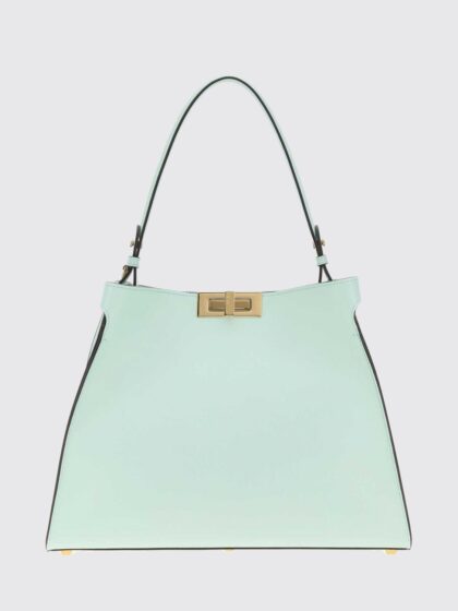 FENDI Way Smooth Calfskin Leather Tote Bag with Twist-Lock Closure