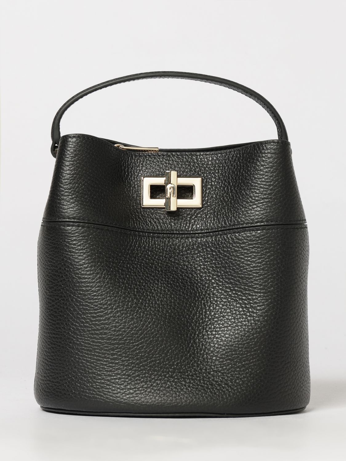 FURLA Amelie Mini Leather Bucket Bag by with Turn-Lock Closure