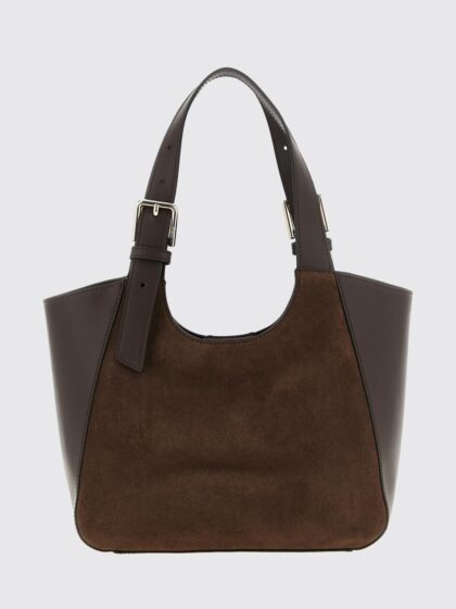 FURLA Suede and Smooth Leather Shoulder Bag with Double Handle