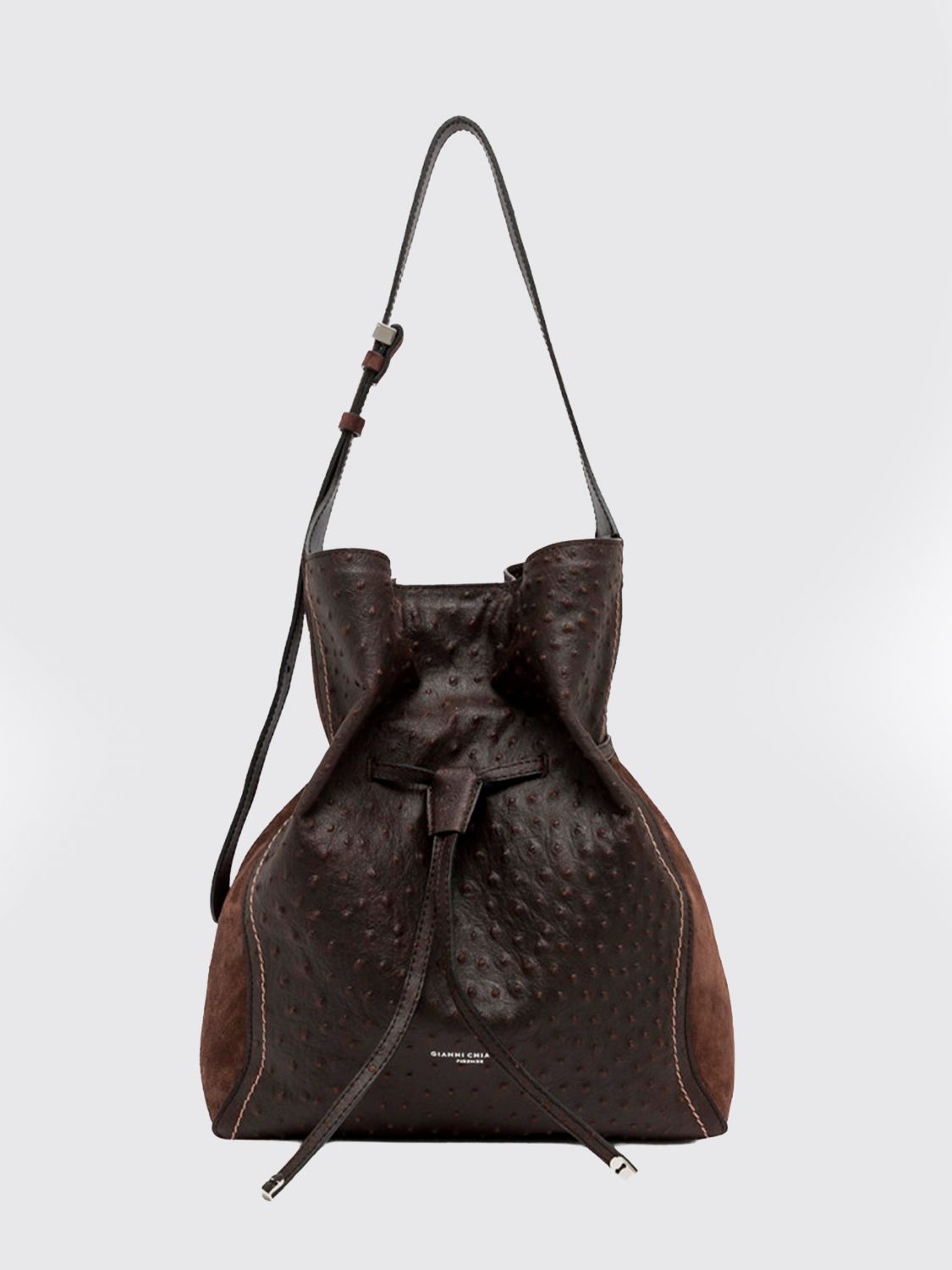 GIANNI CHIARINI Sienna Leather Bucket Bag with Adjustable Drawstring
