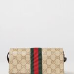 GUCCI GG Canvas Mini Top Handle Bag with Web Stripe