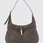 GUCCI Jackie 1961 Medium Shoulder Bag in Black Grained Leather