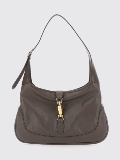 GUCCI Jackie 1961 Medium Shoulder Bag in Black Grained Leather