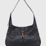 GUCCI Jackie 1961 Shoulder Bag in Grained Leather with Piston Lock