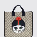 GUCCI Kids' GG Supreme Tote Bag with Fauna Print and Double Handle