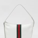 GUCCI Lunetta Web Leather Shoulder Bag