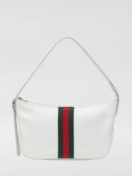 GUCCI Lunetta Web Leather Shoulder Bag