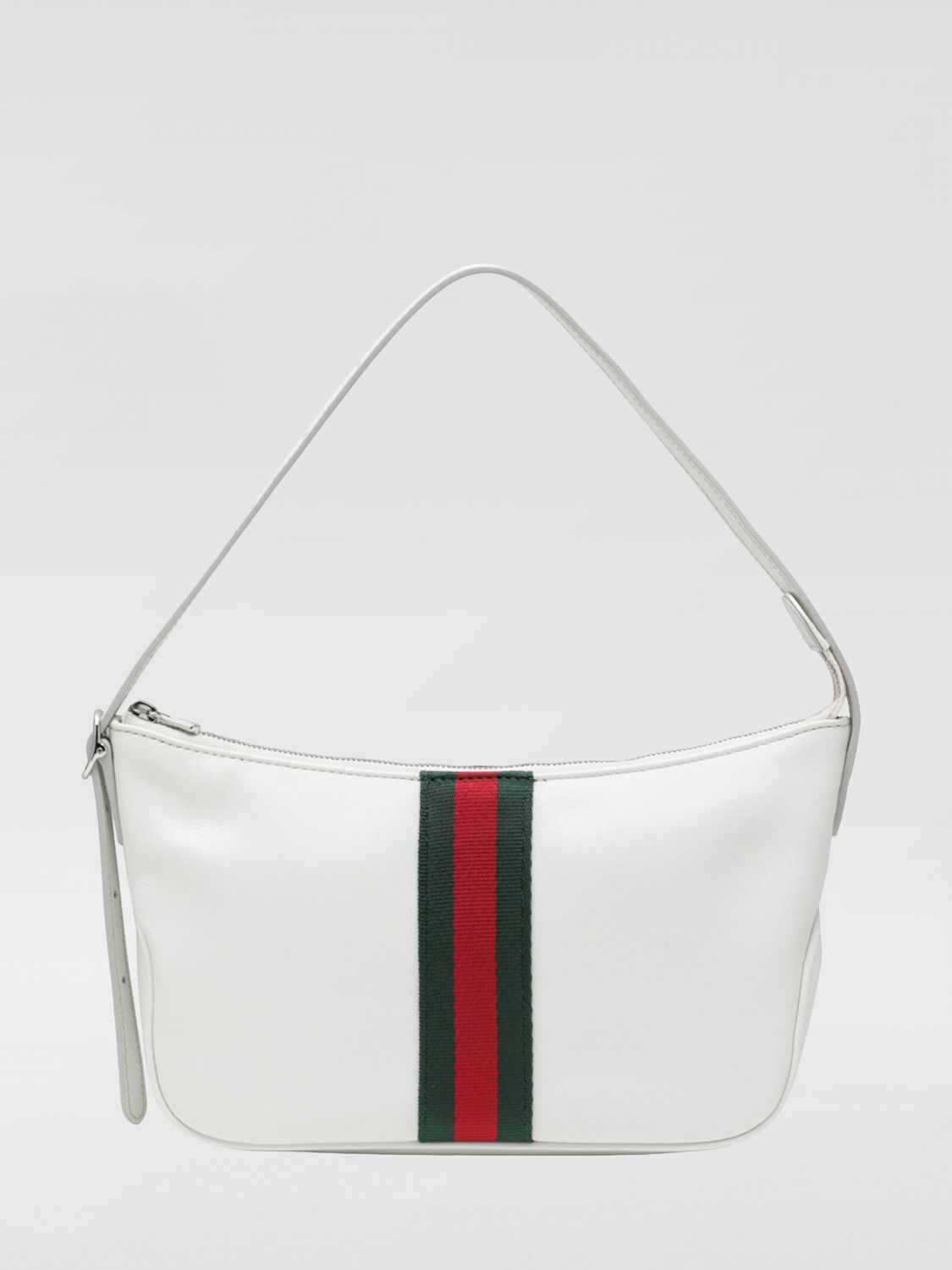 GUCCI Lunetta Web Leather Shoulder Bag
