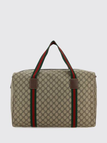 GUCCI Monogram GG Supreme Fabric Duffle Bag with Double Handle