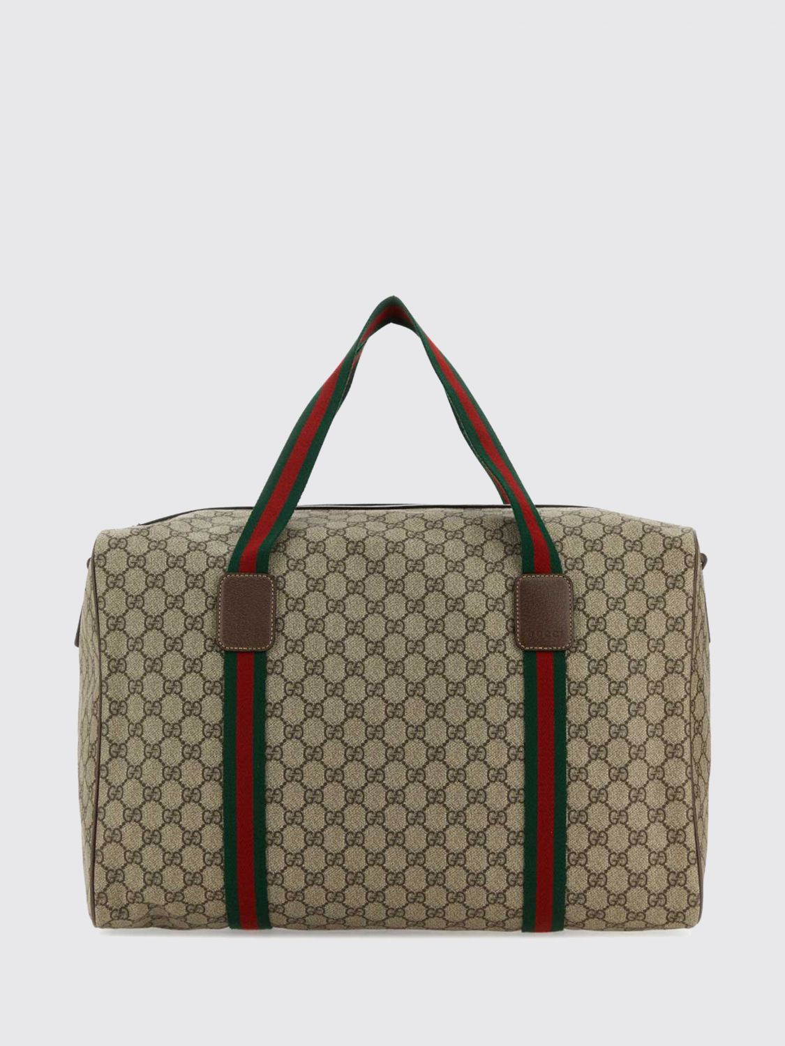 GUCCI Monogram GG Supreme Fabric Duffle Bag with Double Handle