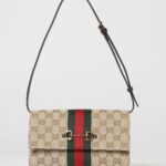 GUCCI Striped Monogram Jacquard Mini Bag with Horsebit Detail
