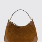 GUCCI Suede Hobo Bag with Embossed GG Monogram