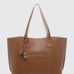 HOGAN Script Calf Leather Tote Bag with Internal Pouch