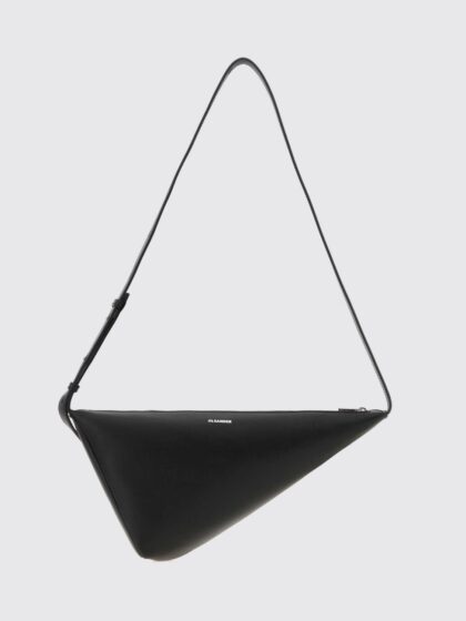 JIL SANDER Triangular Leather Crossbody Bag with Adjustable Strap
