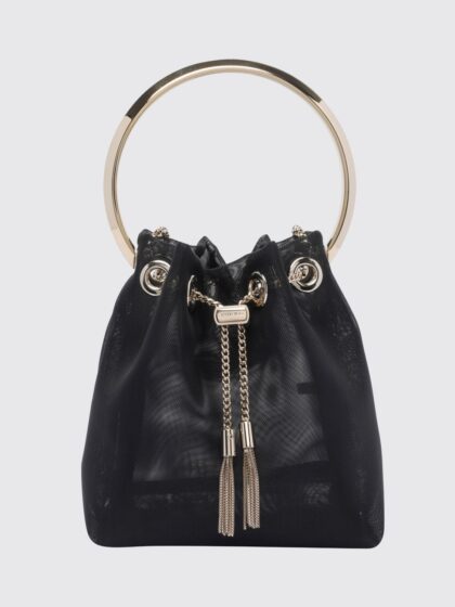 JIMMY CHOO Bon Bon Nylon Mesh Mini Bag with Metallic Handle