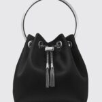 JIMMY CHOO Bon Bon Satin Mini Bucket Bag with Rigid Handle