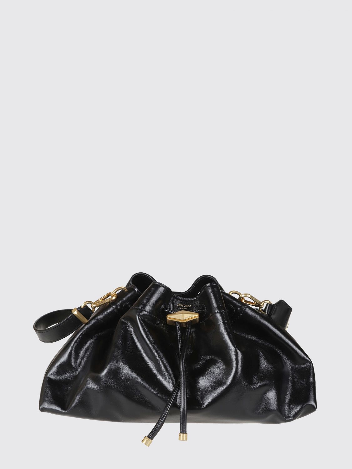 JIMMY CHOO Cinch Leather Bucket Bag with Removable Handle