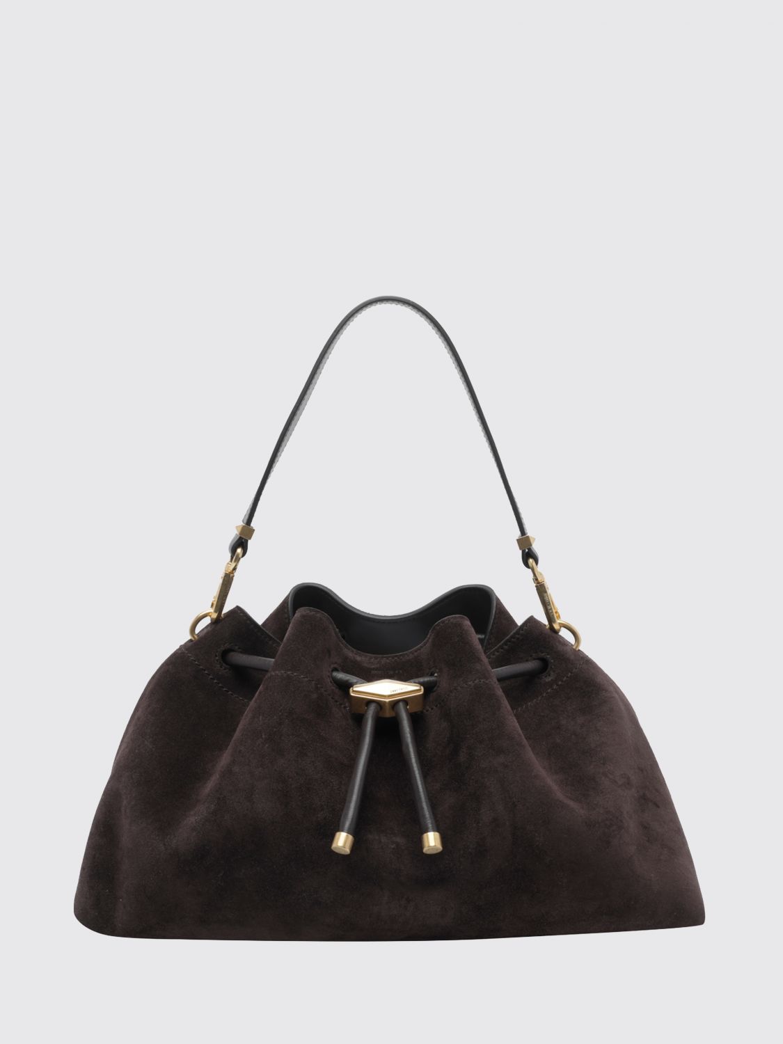 JIMMY CHOO Cinch Suede Calfskin Bucket Bag