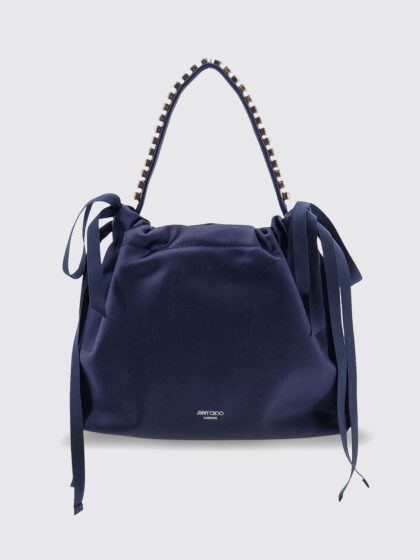 JIMMY CHOO Mini Satin Bucket Bag with Jewelled Handle
