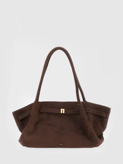 JW PEI Hana Flared Faux Suede Shoulder Bag with Double Handle