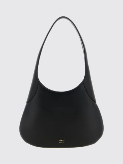 KHAITE Joan Smooth Calfskin Leather Shoulder Bag with Laminated Logo