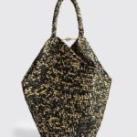 KHAITE Lotus Crochet Raffia Shoulder Bag with Internal Pouch