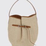 LIFFNER Fabric and Suede Bucket Bag with Drawstring