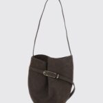 LIFFNER Suede Calfskin Bucket Bag with Flat Handle