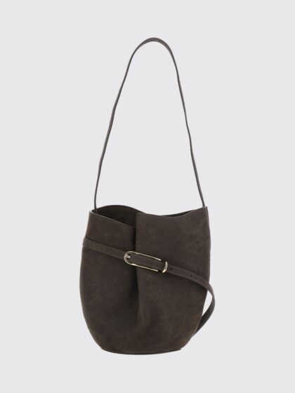 LIFFNER Suede Calfskin Bucket Bag with Flat Handle