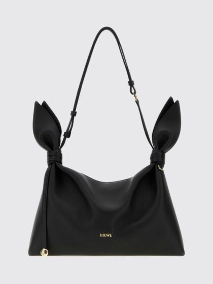 LOEWE Calfskin Leather Shoulder Bag with Knot Detail and Adjustable Handle