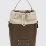 MAISON MARGIELA 5AC Grained Leather and Canvas Bucket Bag