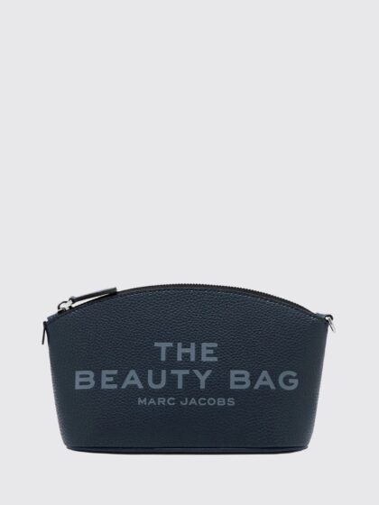 MARC JACOBS The Beauty Bag Leather Beauty Case with Zip Closure and Logo