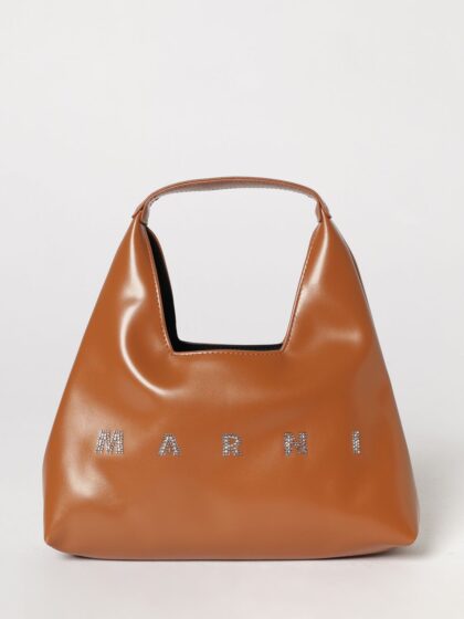 MARNI Boy's Diamond Canvas Shoulder Bag with Rhinestone Logo