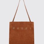 MARNI Museo Calfskin and Suede Tote Bag with Top Handle