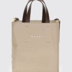 MARNI Museo Mini Two-Tone Leather Tote Bag with Shoulder Strap