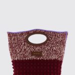 MARNI Small Bicolor Crochet Wool Tote Bag with Leather Inserts