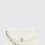 McQueen Mini Bag in Croc-Effect Calfskin Leather with Skull